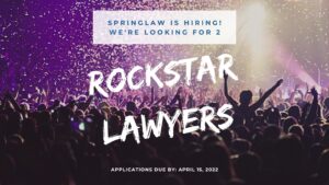 SpringLaw hiring - we’re busy and need 2 more lawyers on deck!